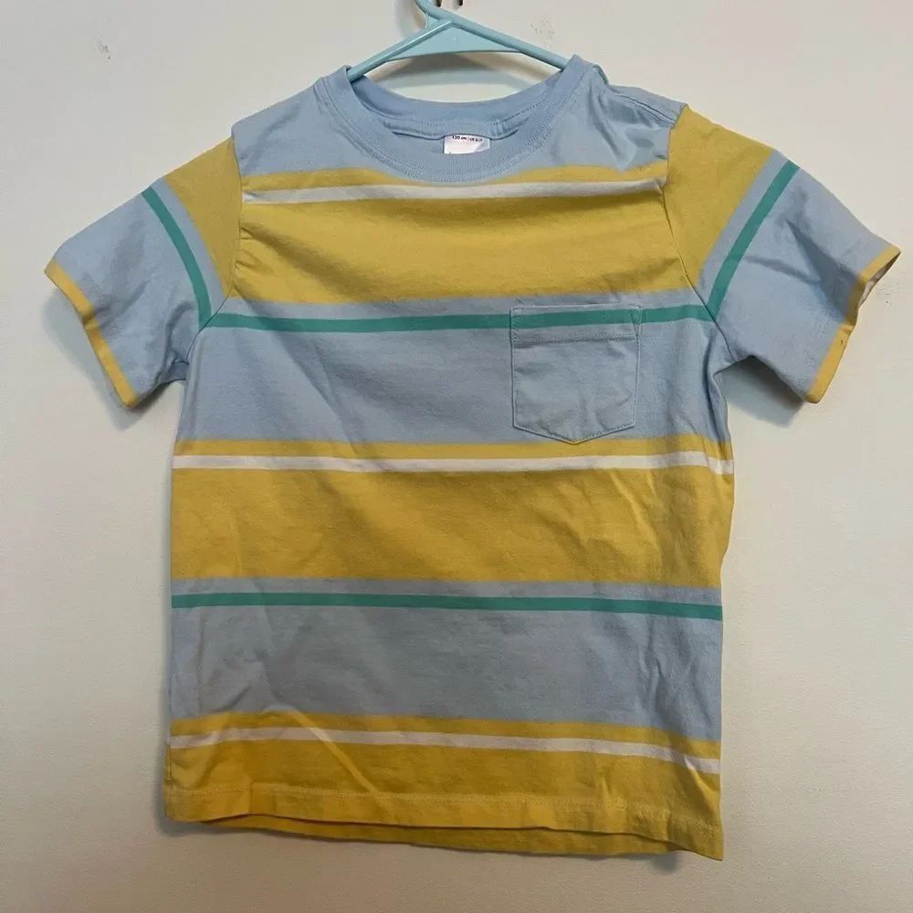 Hanna Andersson Blue and Yellow Striped Tee